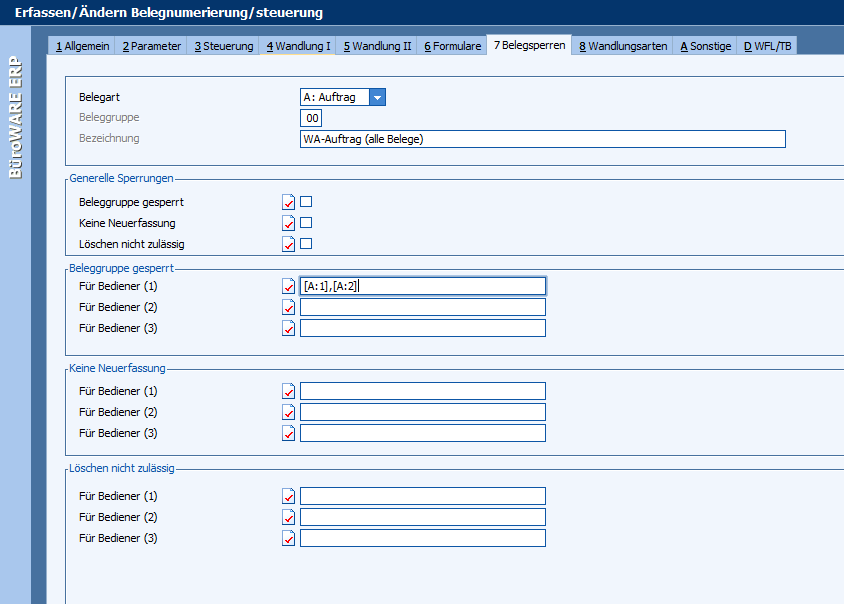 Arbeitsgruppen in der Belegsperre