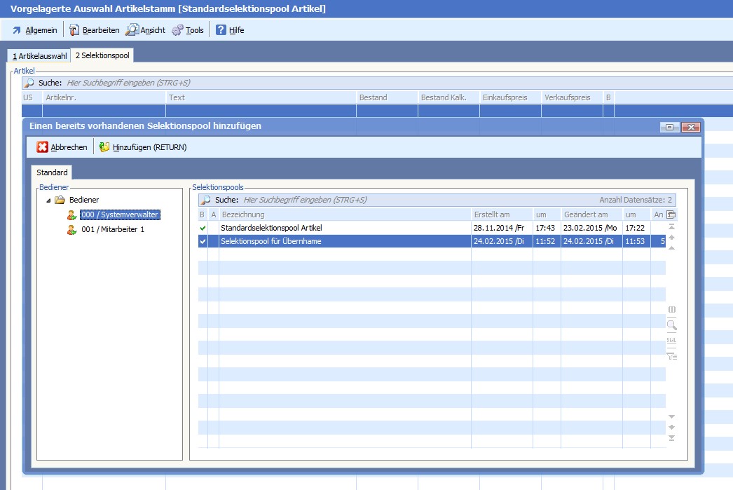 EinträgeÜbernehmen